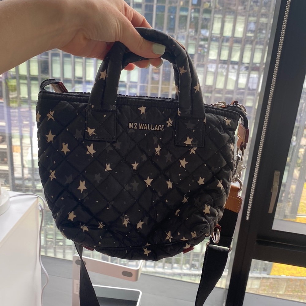 MZ Wallace - Micro Crossbody Bag - Women’s - Black w/ White Stars